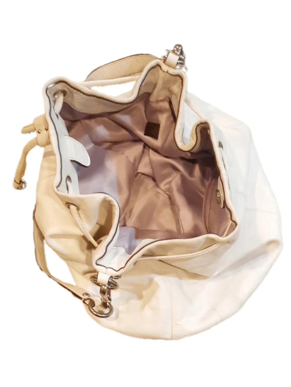 Vintage Coach Madison Leather Marielle Drawstring Bucket Tote Bag 17016 Cream